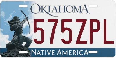 OK license plate 575ZPL