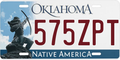 OK license plate 575ZPT