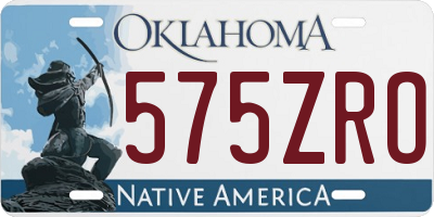 OK license plate 575ZRO