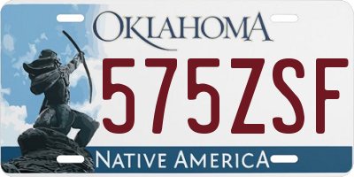 OK license plate 575ZSF