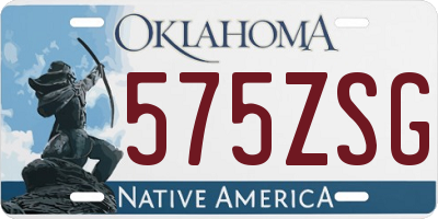 OK license plate 575ZSG