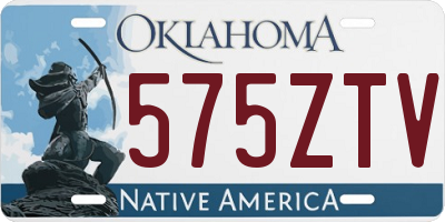 OK license plate 575ZTV