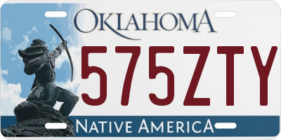 OK license plate 575ZTY