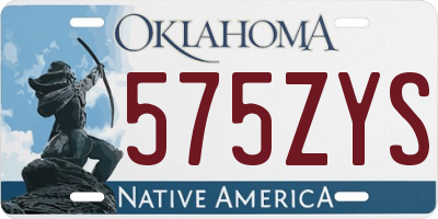 OK license plate 575ZYS