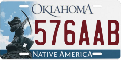 OK license plate 576AAB