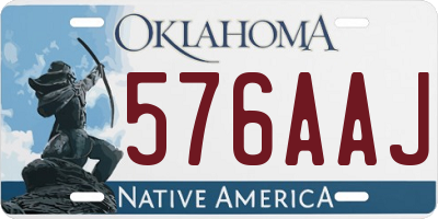 OK license plate 576AAJ