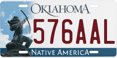 OK license plate 576AAL