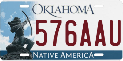 OK license plate 576AAU