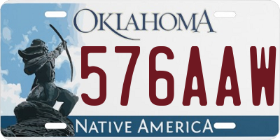 OK license plate 576AAW