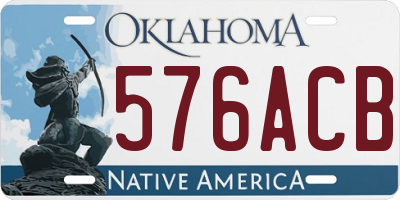 OK license plate 576ACB