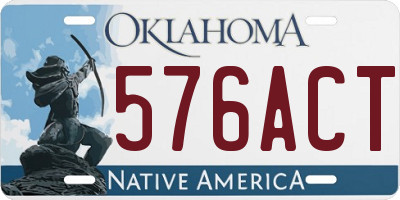OK license plate 576ACT