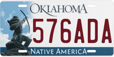 OK license plate 576ADA