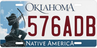 OK license plate 576ADB