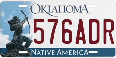 OK license plate 576ADR
