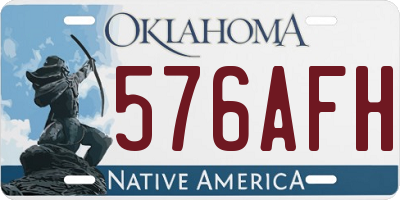 OK license plate 576AFH