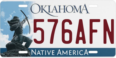 OK license plate 576AFN