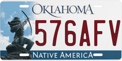 OK license plate 576AFV