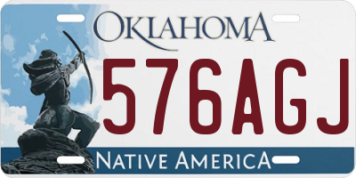 OK license plate 576AGJ
