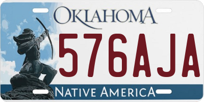 OK license plate 576AJA