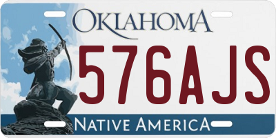 OK license plate 576AJS