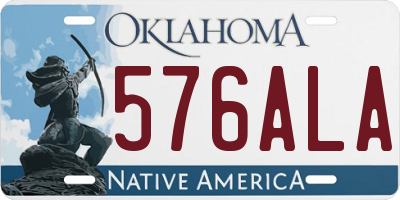 OK license plate 576ALA