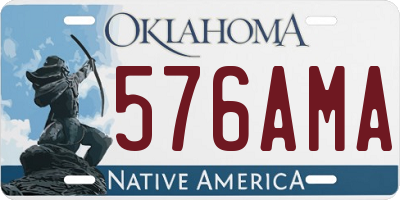 OK license plate 576AMA