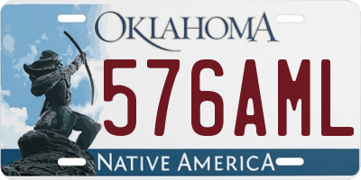 OK license plate 576AML