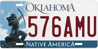 OK license plate 576AMU