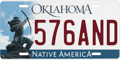 OK license plate 576AND