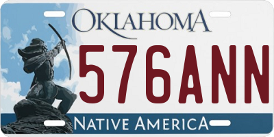 OK license plate 576ANN