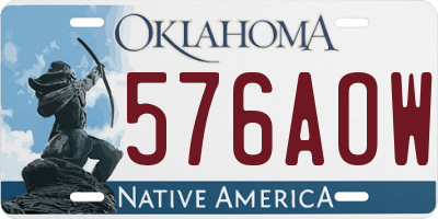 OK license plate 576AOW