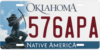 OK license plate 576APA