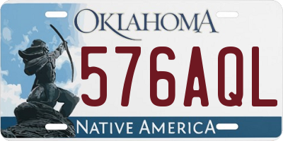 OK license plate 576AQL