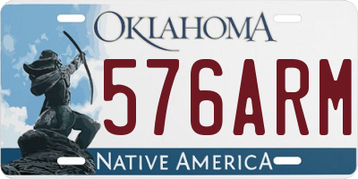 OK license plate 576ARM