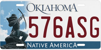 OK license plate 576ASG