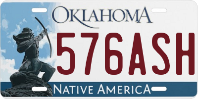 OK license plate 576ASH