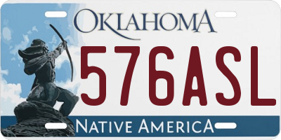 OK license plate 576ASL