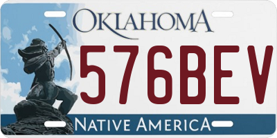 OK license plate 576BEV