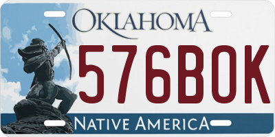 OK license plate 576BOK
