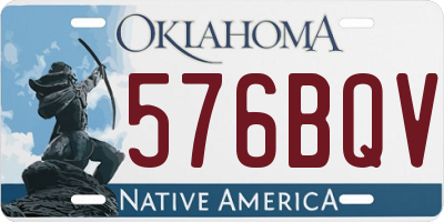 OK license plate 576BQV