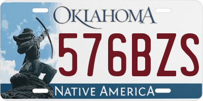 OK license plate 576BZS