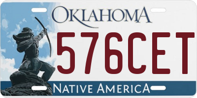 OK license plate 576CET