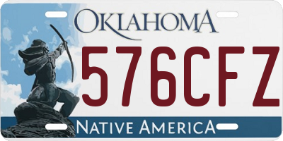 OK license plate 576CFZ