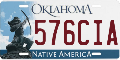 OK license plate 576CIA