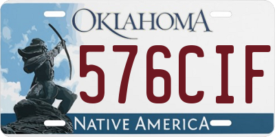 OK license plate 576CIF