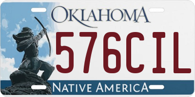 OK license plate 576CIL