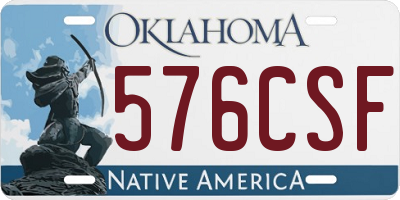 OK license plate 576CSF