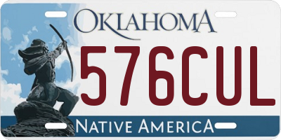 OK license plate 576CUL