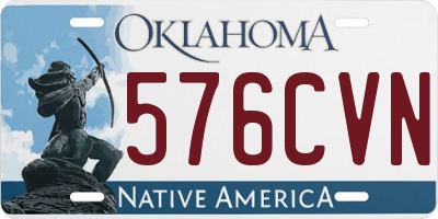 OK license plate 576CVN