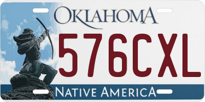 OK license plate 576CXL